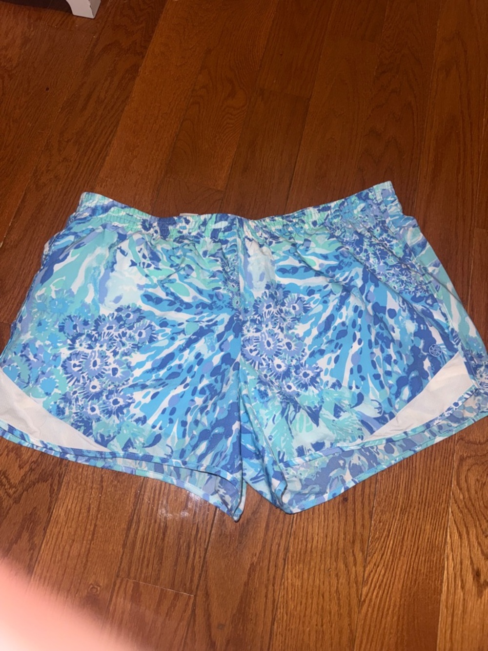 Lilly Pulitzer Blue Floral Athletic Shorts